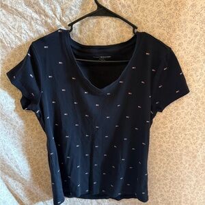 Tommy Hilfiger Women's Navy V-Neck Tee